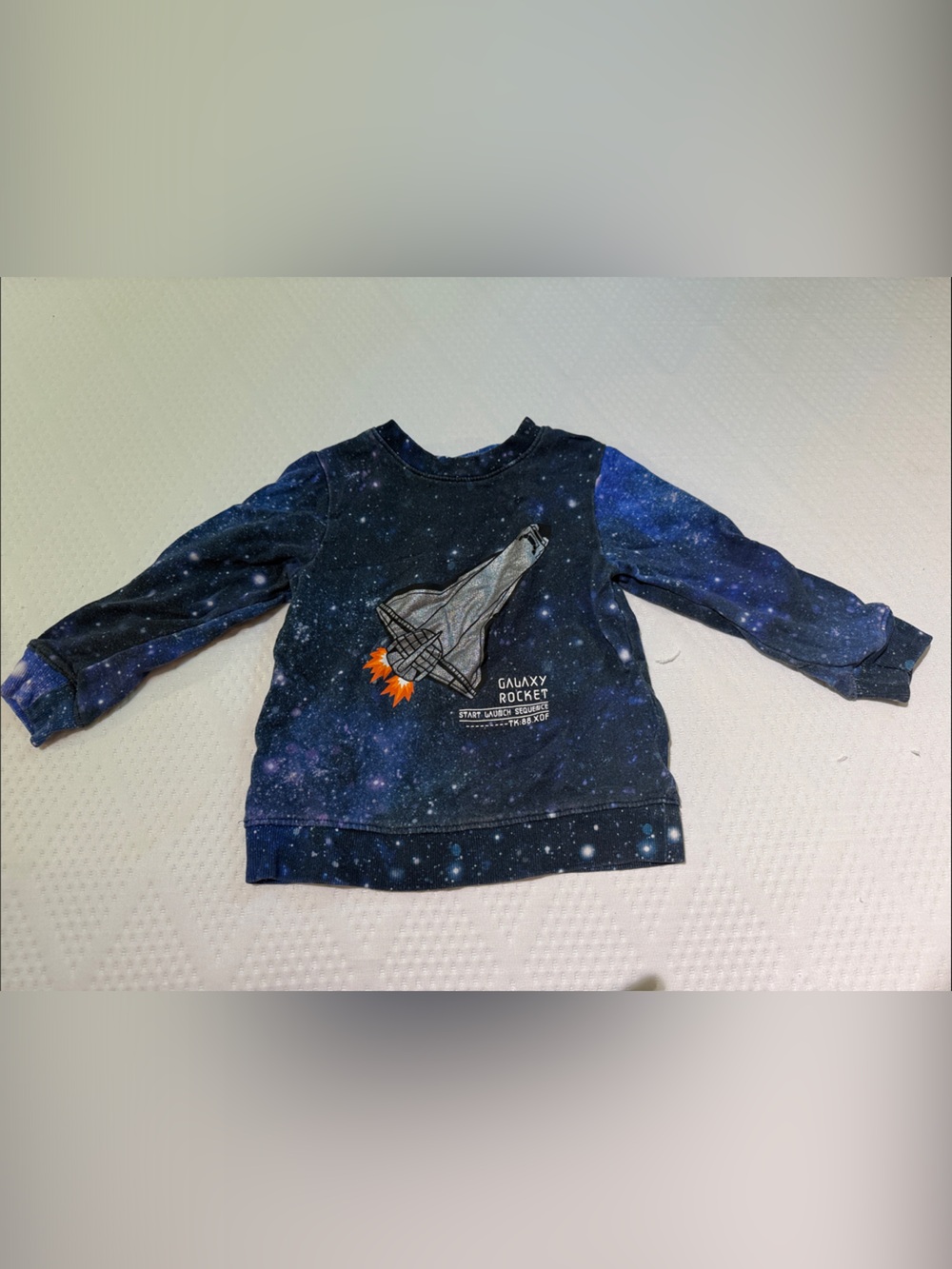 Galaxy Rocket Space Sweatshirt - Blue Nebula Print